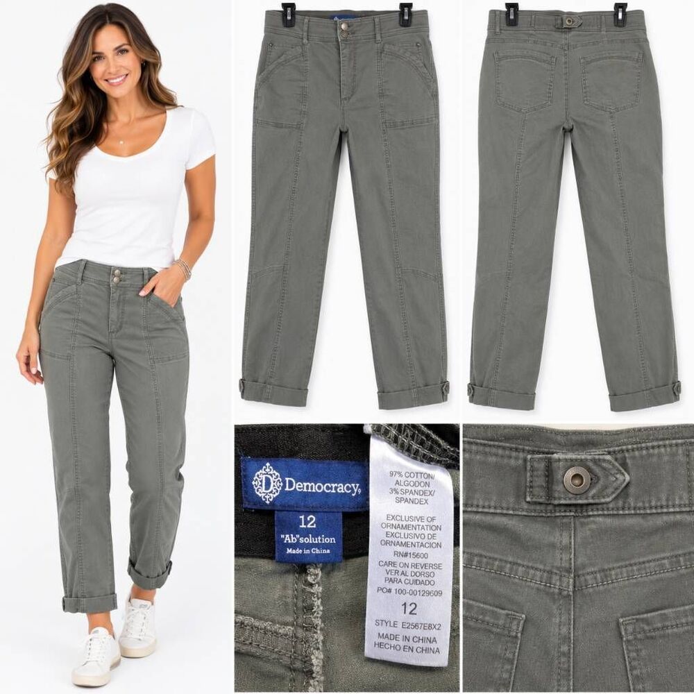Democracy Absolution Utility Crop Pants Size 12 Olive